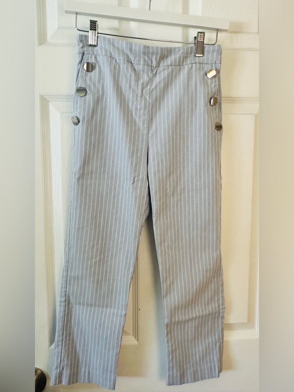 Katherine Barclay Light Blue Pinstriped Sailor Pants